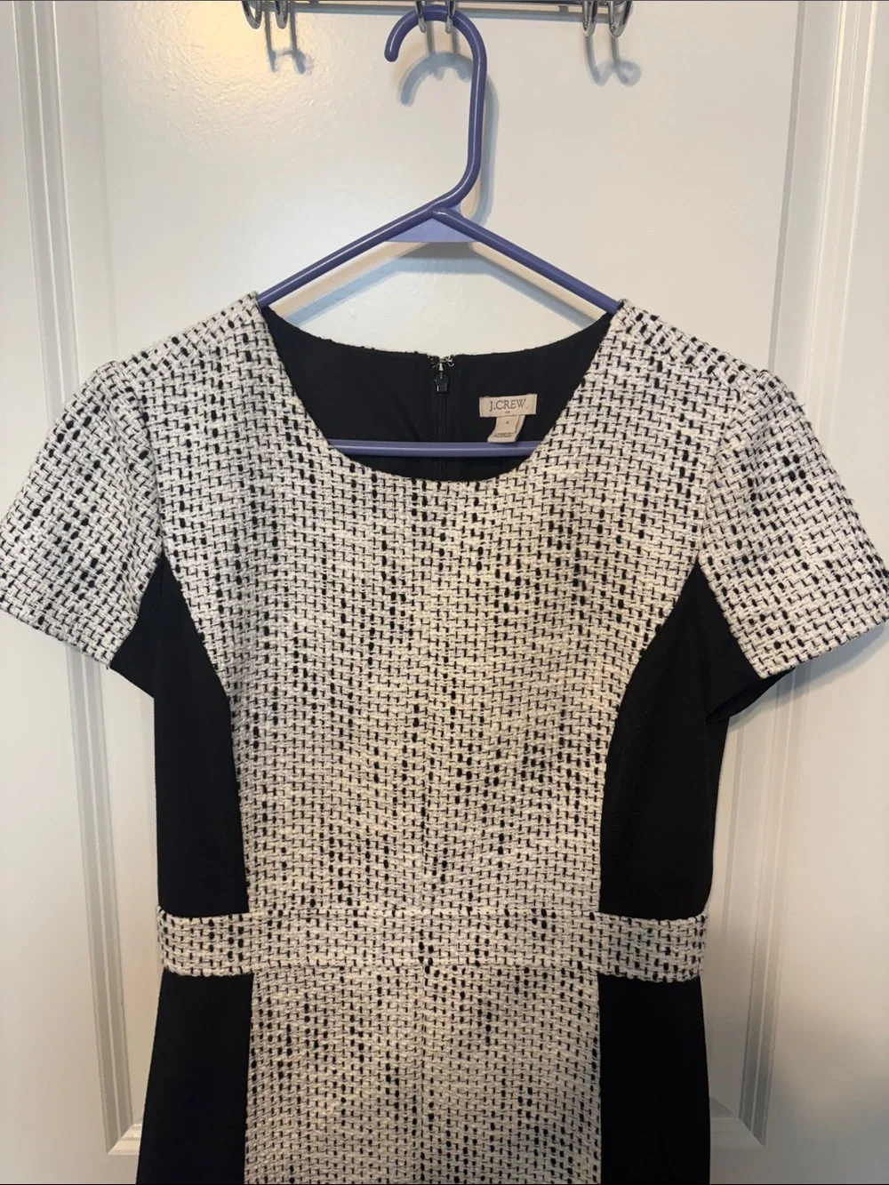 J. Crew size 6 Black and White Tweed Sheath Dress